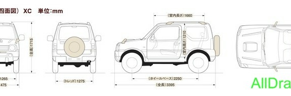 Mazda AZ-Offroad (2002) (Мазда АЗ-Офроад (2002)) - чертежи (рисунки) автомобиля